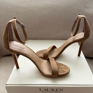 Ralph Lauren Tan Suede Heels